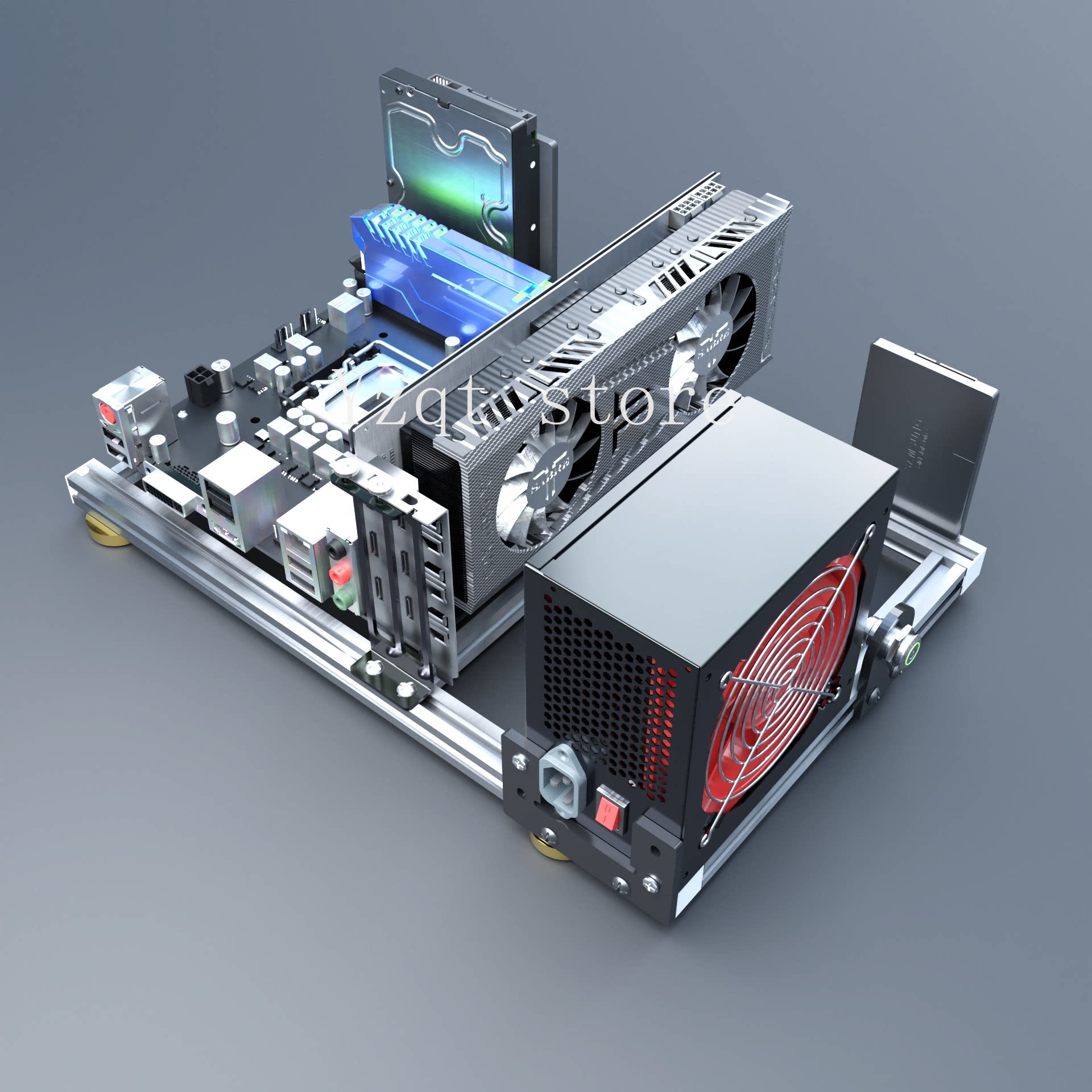 Aluminum alloy, open computer  - Mini Itx Case Water Cooling Support 评论和价格