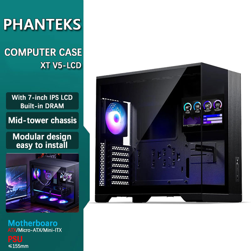 Phanteks XT V5-LCD ATX Compute - Mini Itx Case Water Cooling Support 评论和价格