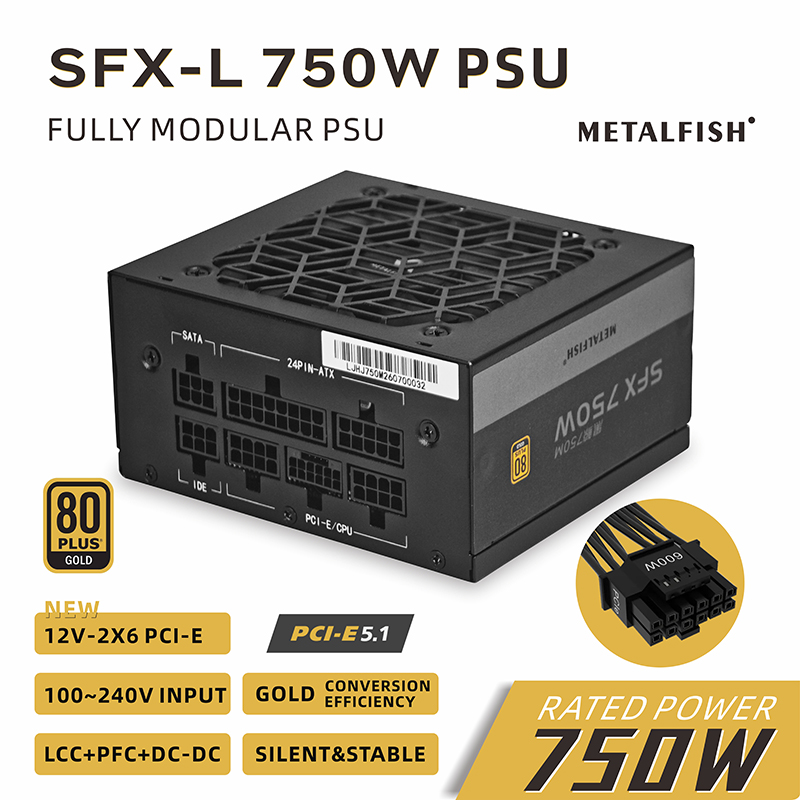 METALFISH SFX 750W 80PLUS Gold - Sfx Power Supply 750W Gold 评论和价格